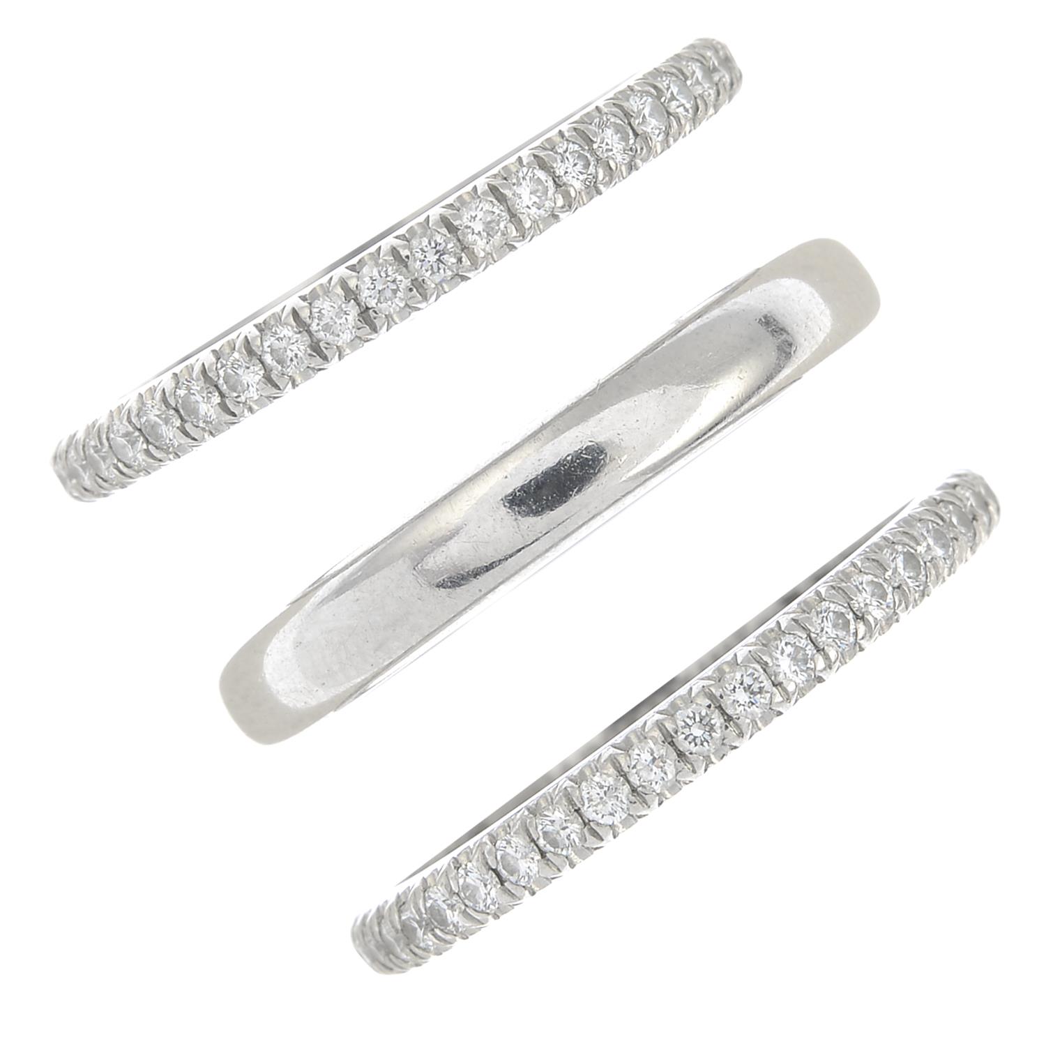 A band ring and two brilliant-cut diamond full eternity rings, - Image 5 of 5