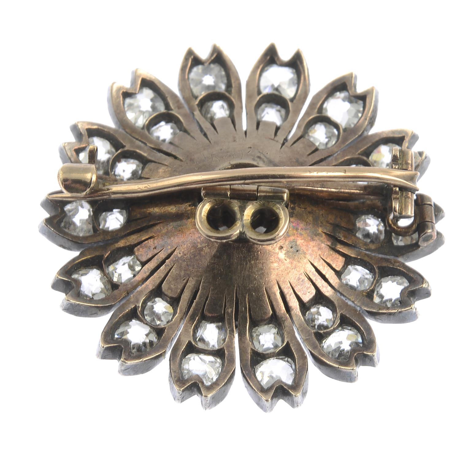A late Victorian silver and gold old-cut diamond floral brooch.Estimated total diamond weight - Image 2 of 4