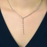 A brilliant-cut diamond collet necklace.Estimated total diamond weight 1.25cts,