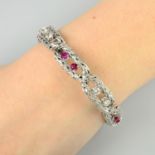 A 1970s ruby and diamond bracelet.