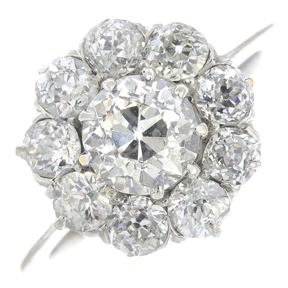 An early 20th century 18ct gold old-cut diamond cluster ring. - Image 6 of 6