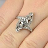 A graduated old-cut diamond dress ring.Estimated total diamond weight 1.65cts,
