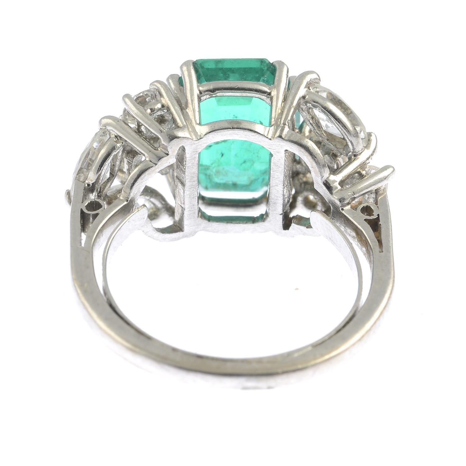 A Colombian emerald and diamond dress ring. - Image 4 of 6