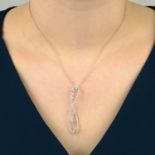 An 18ct gold diamond pendant loop,