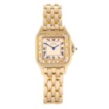 CARTIER - a lady's Panthere bracelet watch.