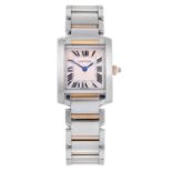 CARTIER - a lady's Tank Francaise bracelet watch.