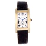 CARTIER - a lady's Tank Americaine wrist watch.