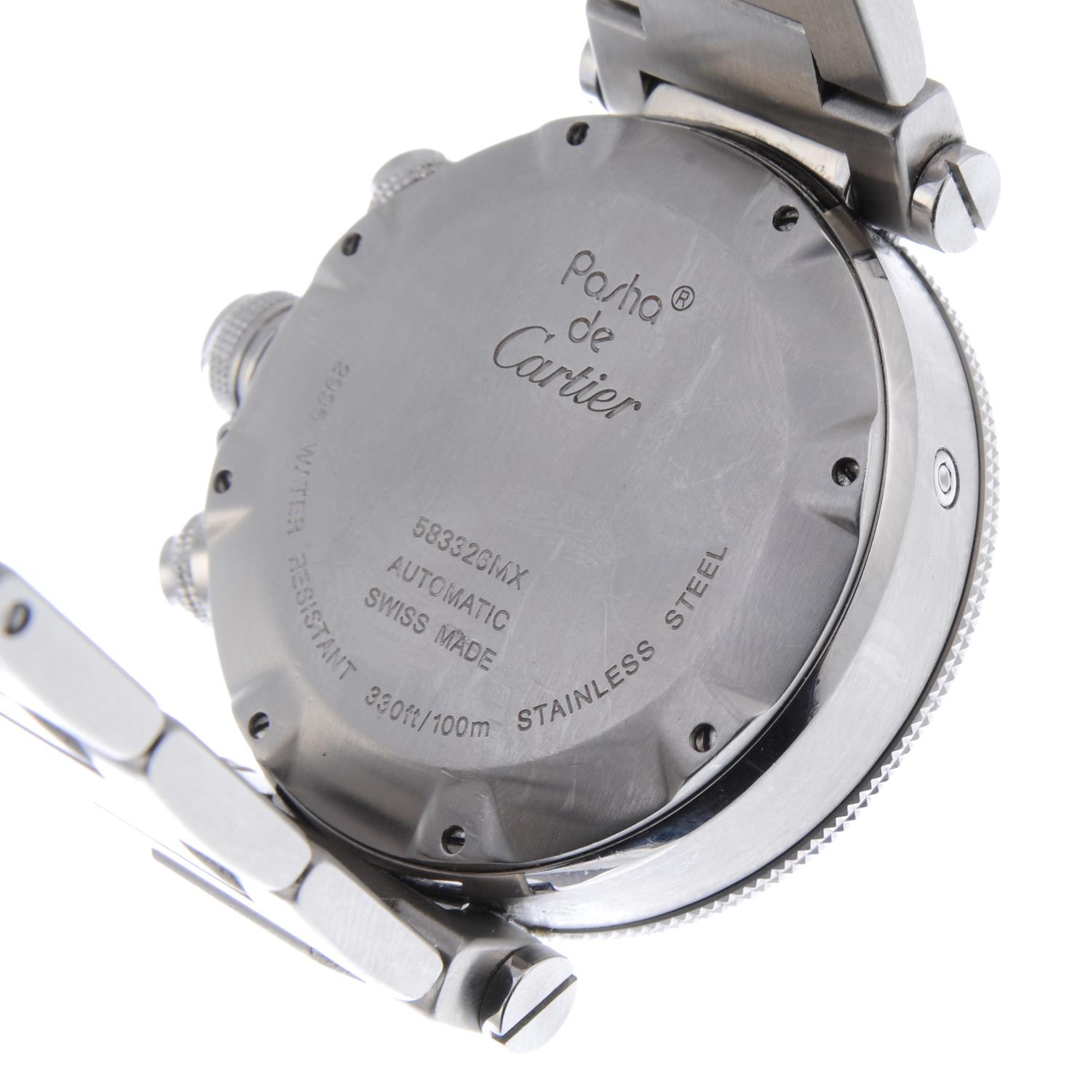 CARTIER - a gentleman's Pasha chronograph bracelet watch. - Image 2 of 4