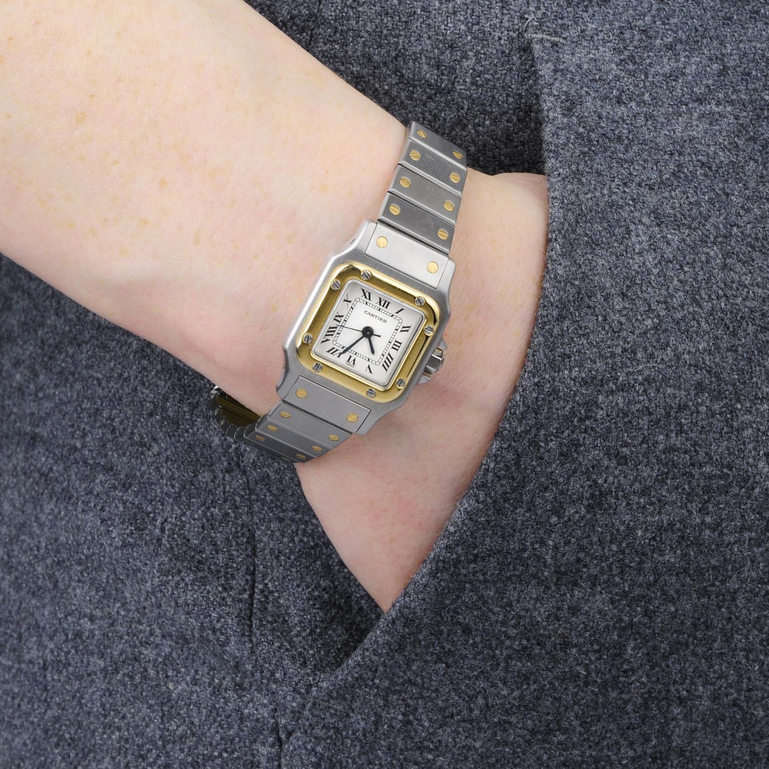 CARTIER - a lady's Santos bracelet watch. - Image 5 of 5