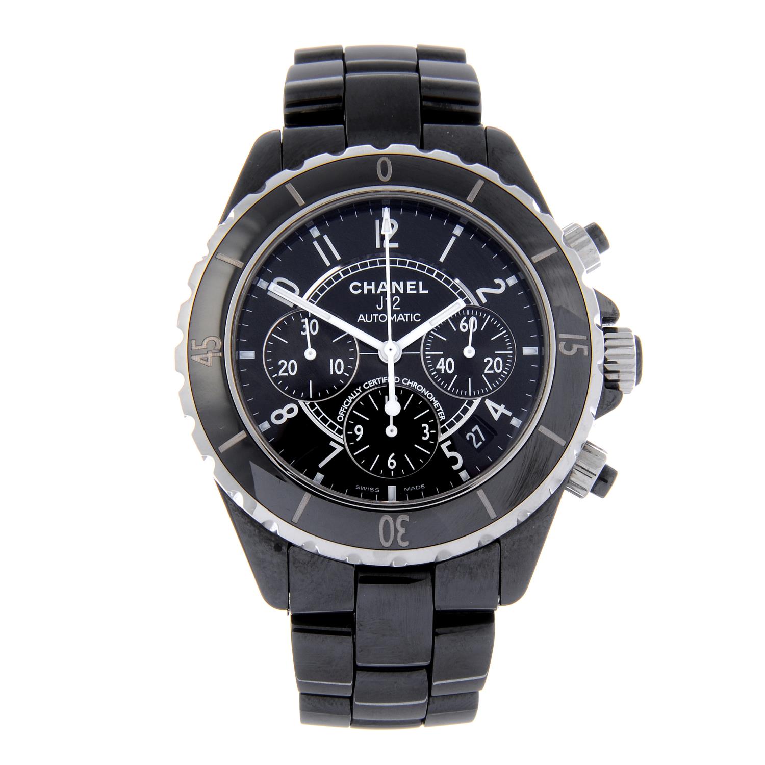 CHANEL - a gentleman's J12 chronograph bracelet watch.