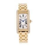 CARTIER - a lady's Tank Américaine bracelet watch.