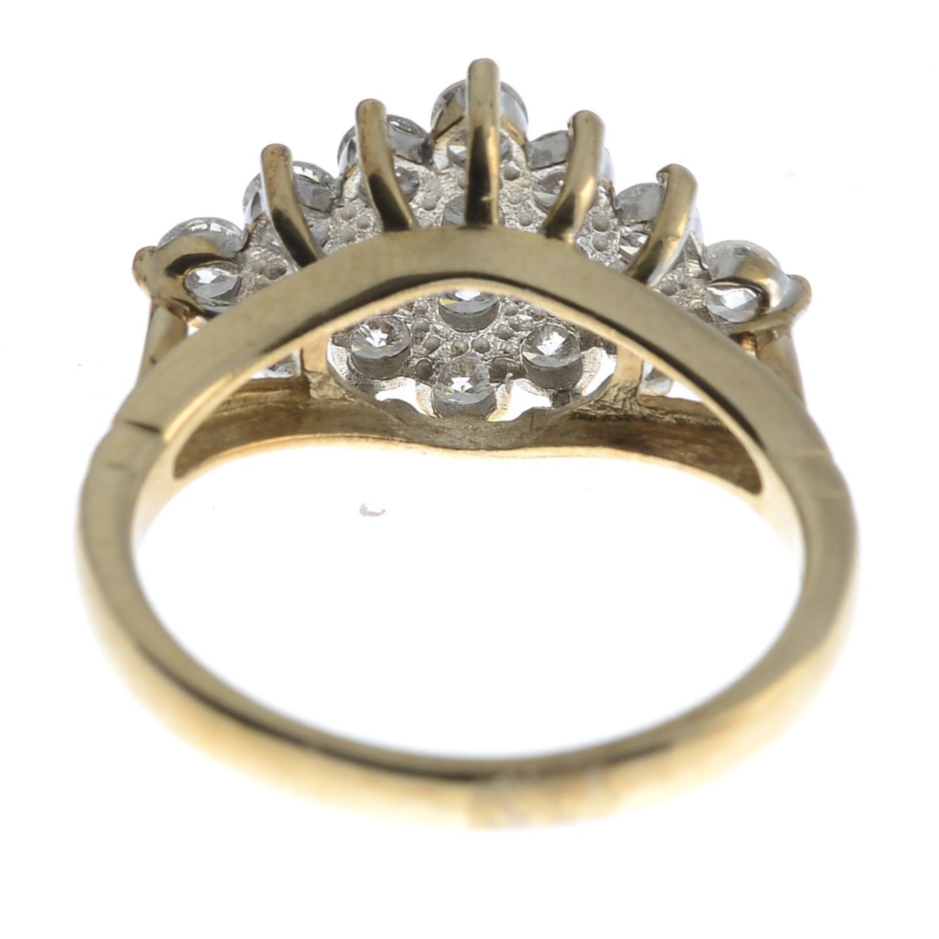 A 9ct gold brilliant-cut diamond cluster ring.Estimated total diamond weight 1ct, - Image 2 of 3