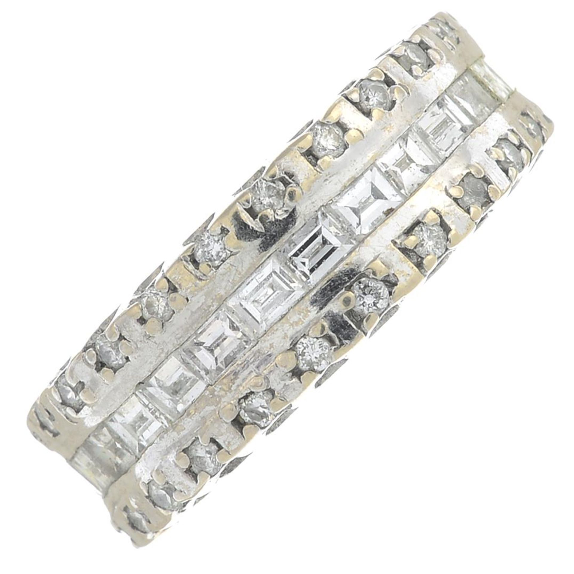 A diamond full eternity ring.Estimated total diamond weight 2.20cts.Stamped 750.Ring size K1/2.
