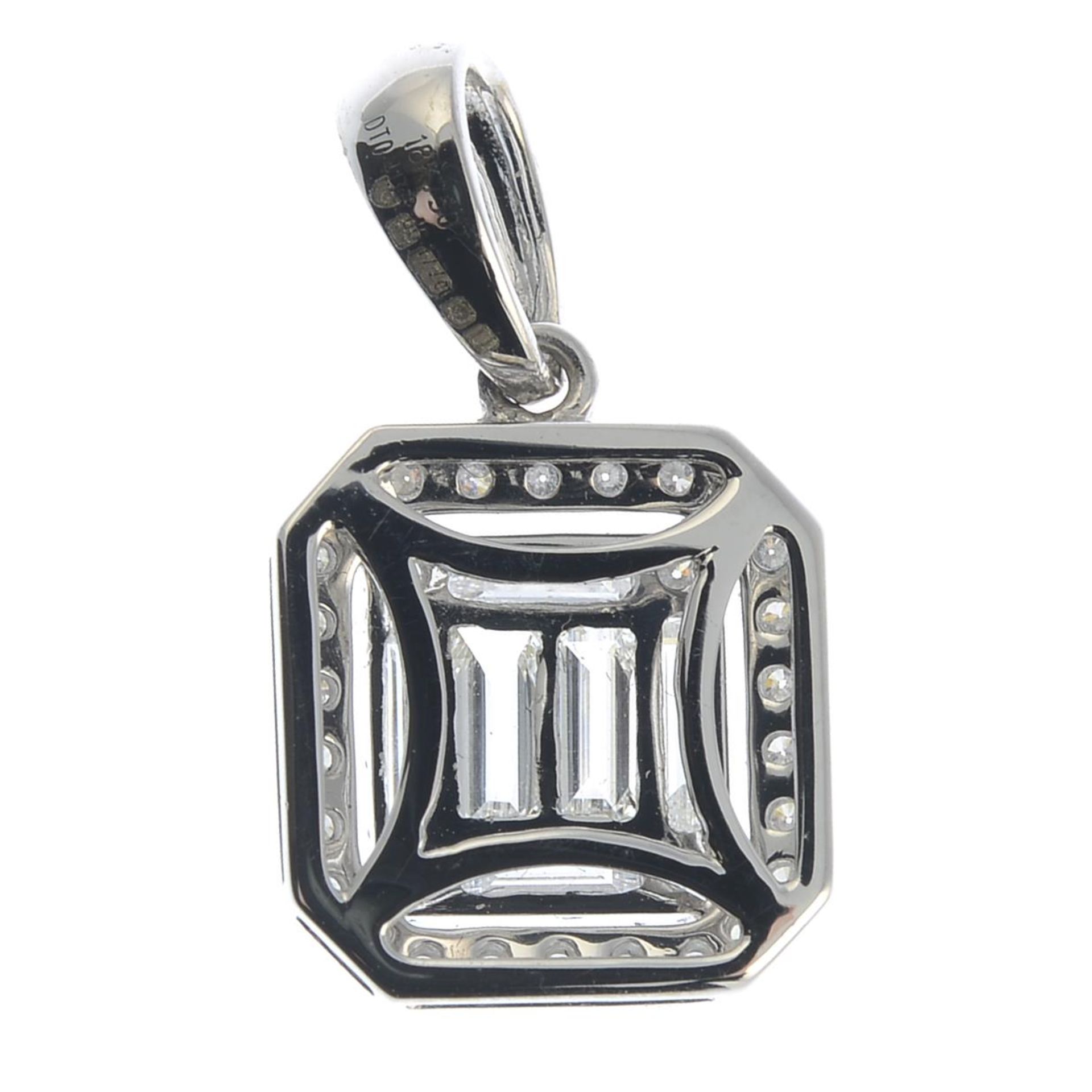 An 18ct gold vari-cut diamond pendant.Total diamond weight 0.59ct, - Image 2 of 2