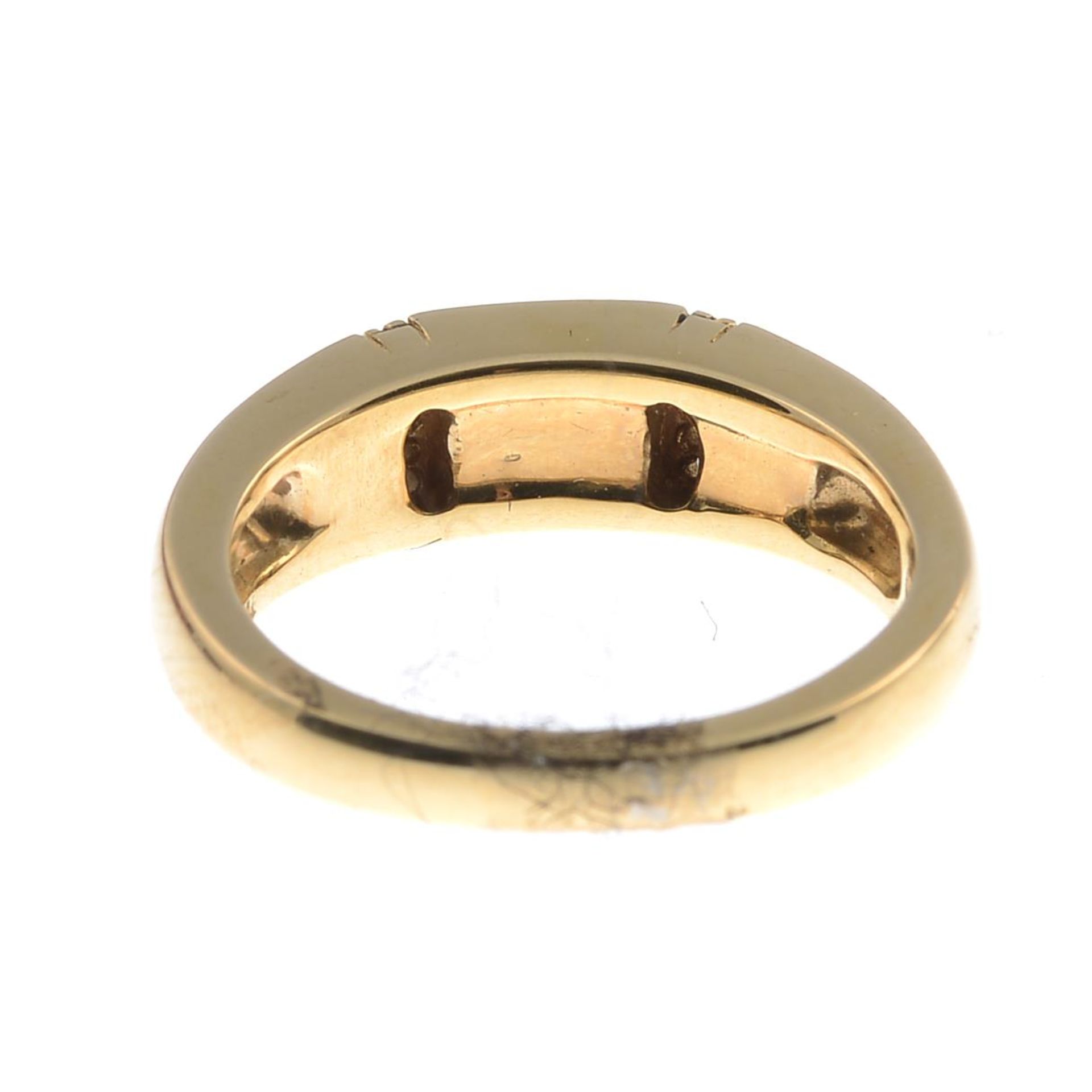 An 18ct gold mother-of-pearl and diamond dress ring.Signed Kabana.Hallmarks for Sheffield. - Image 2 of 3