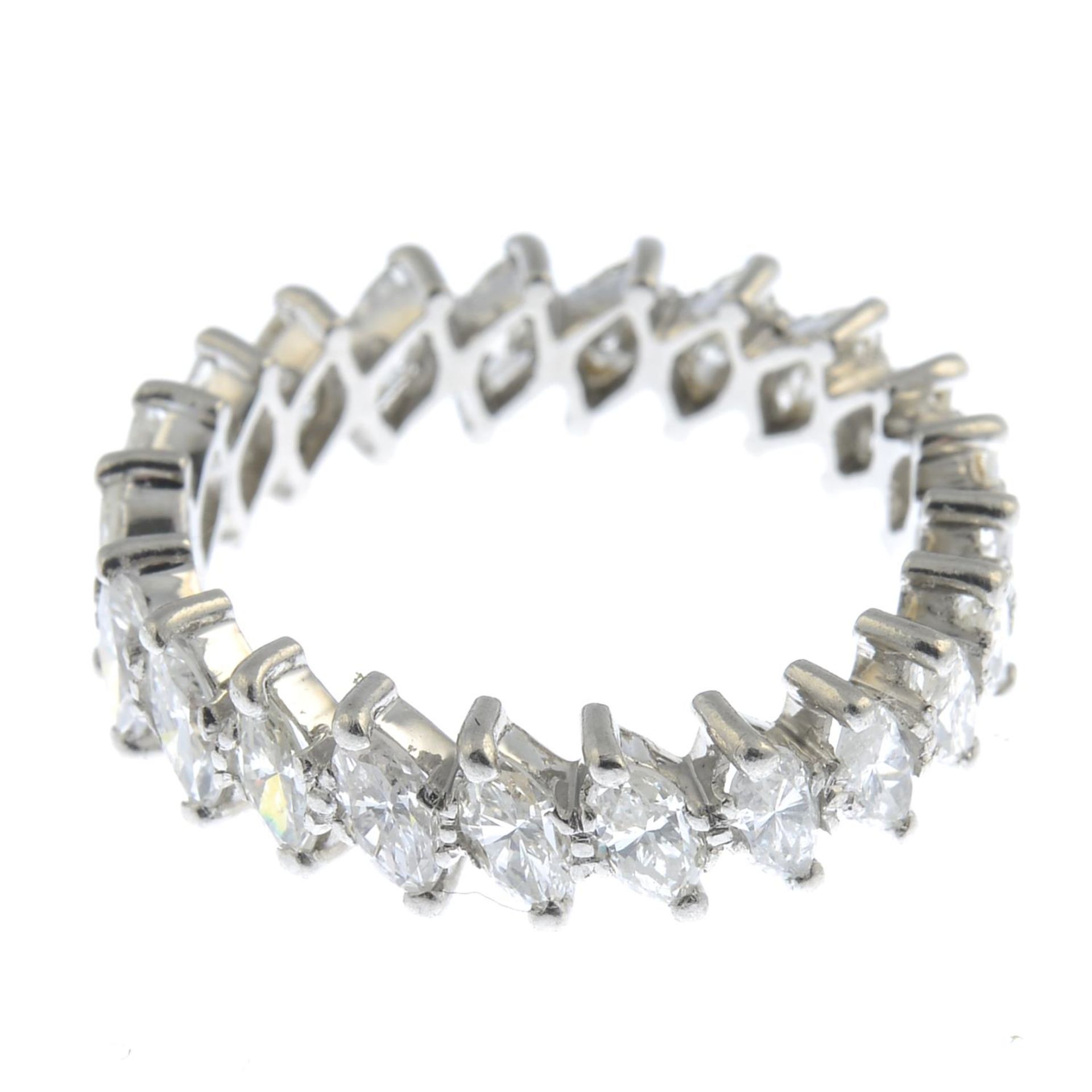A marquise-cut diamond full eternity ring.Estimated total diamond weight 1.75cts, - Image 2 of 4
