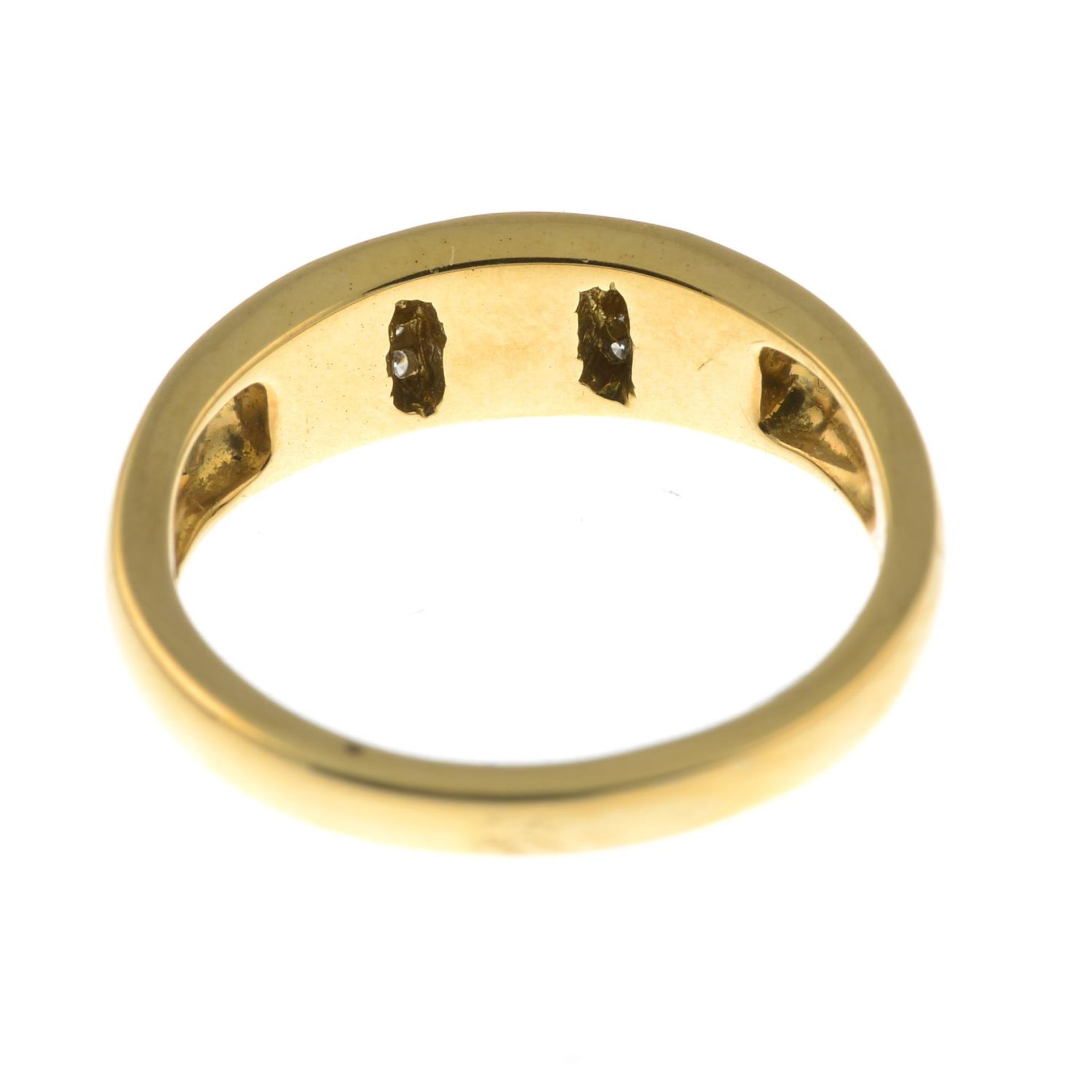 A quartz and diamond dress ring.Hallmarks for Sheffield, 2002.Ring size N. - Image 3 of 4