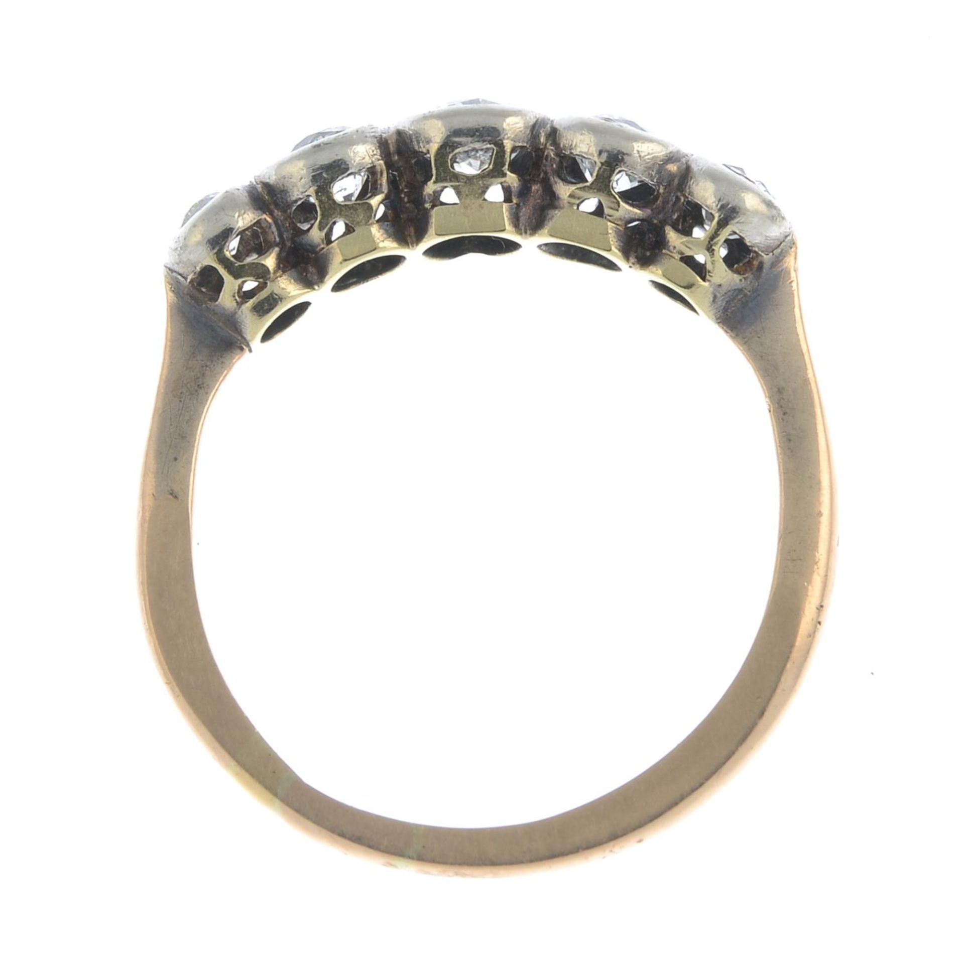 A mid 20th century old-cut diamond five-stone ring.Estimated total diamond weight 0.90ct, - Image 2 of 3