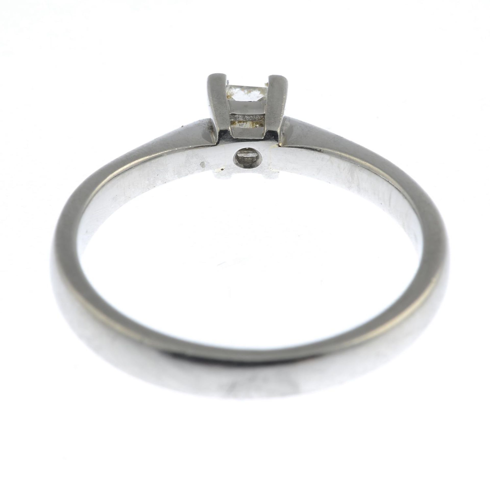 A platinum square-shape diamond single-stone ring.Estimated diamond weight 0.25ct, - Image 3 of 3
