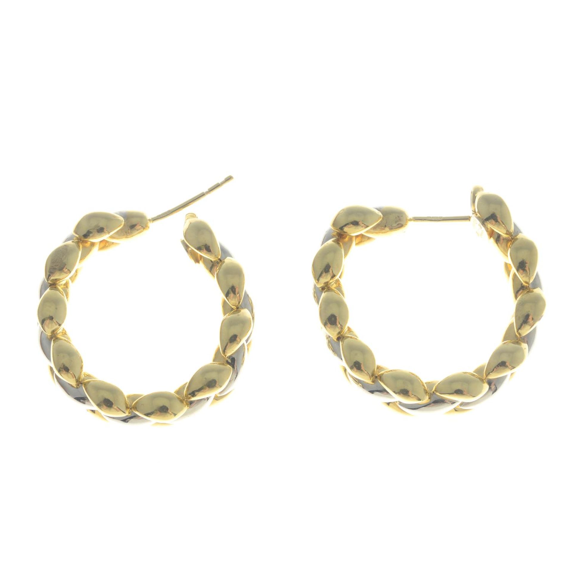 A pair of bi-colour 18ct gold hoop earrings, by Chimento.Signed Chimento. - Image 3 of 3