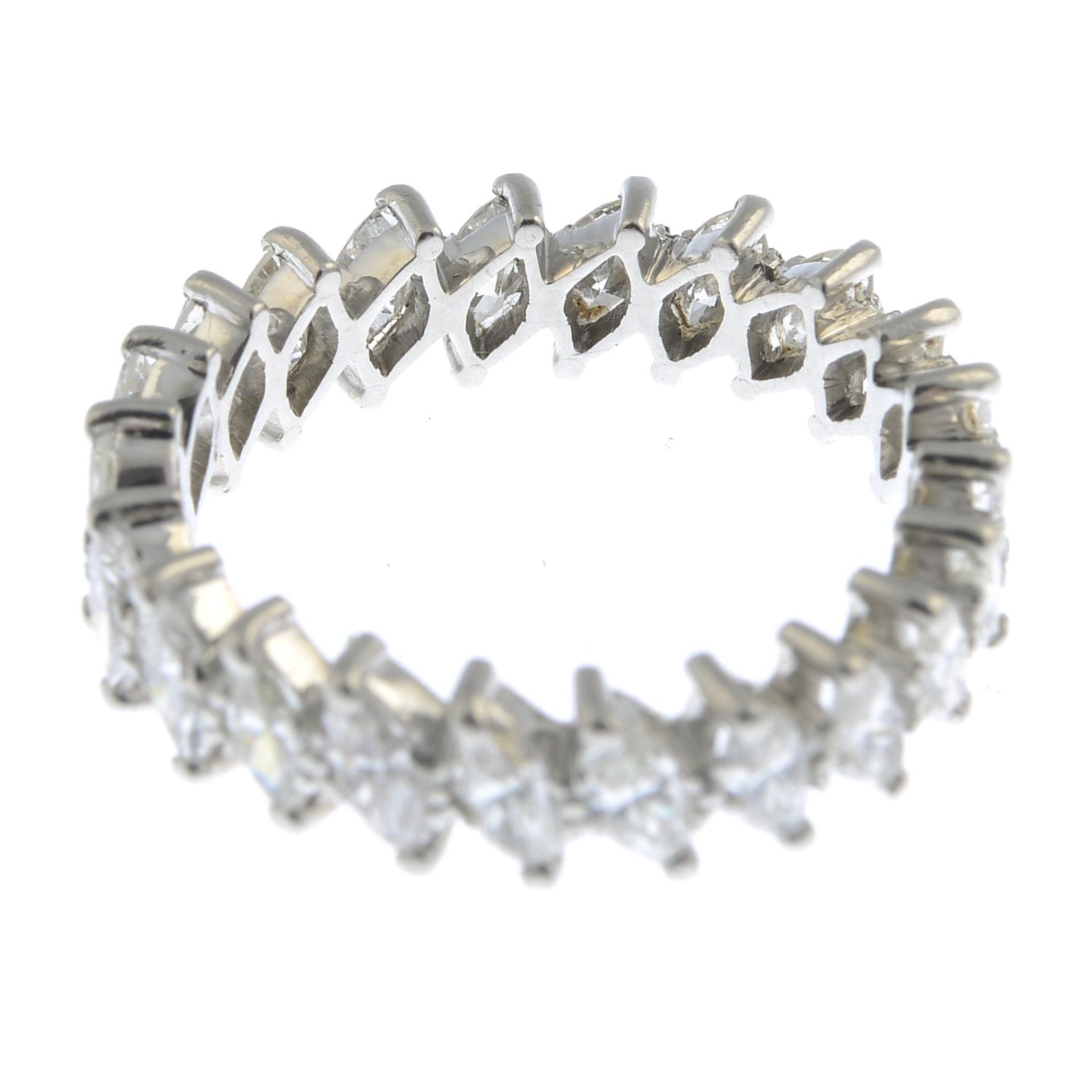 A marquise-cut diamond full eternity ring.Estimated total diamond weight 1.75cts, - Image 3 of 4