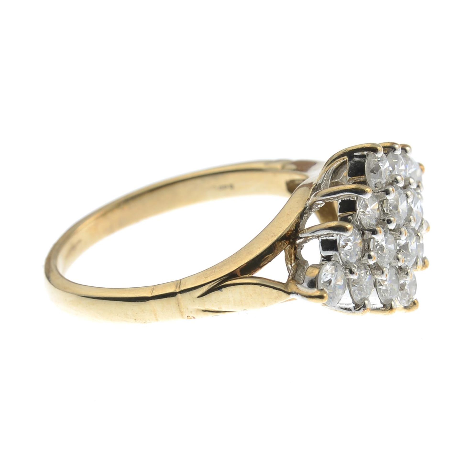 A 9ct gold brilliant-cut diamond cluster ring.Estimated total diamond weight 1ct, - Image 3 of 3