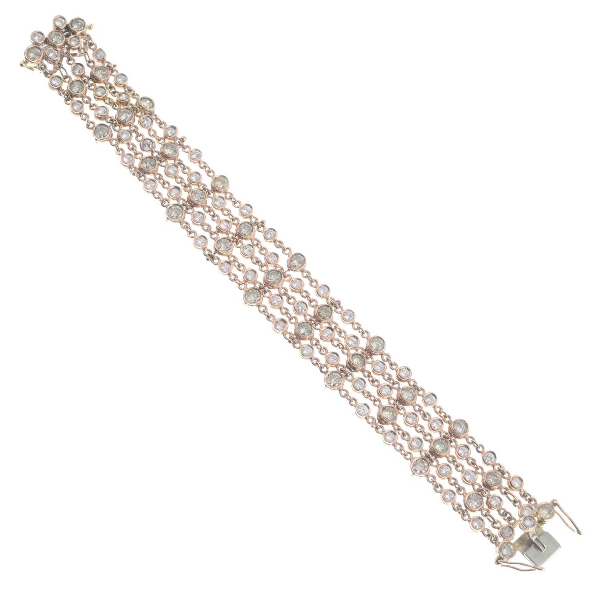 A brilliant-cut diamond bracelet.Estimated total diamond weight 8 to 8.50cts.Length 18cms. - Image 2 of 3