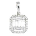 An 18ct gold vari-cut diamond pendant.Total diamond weight 0.59ct,