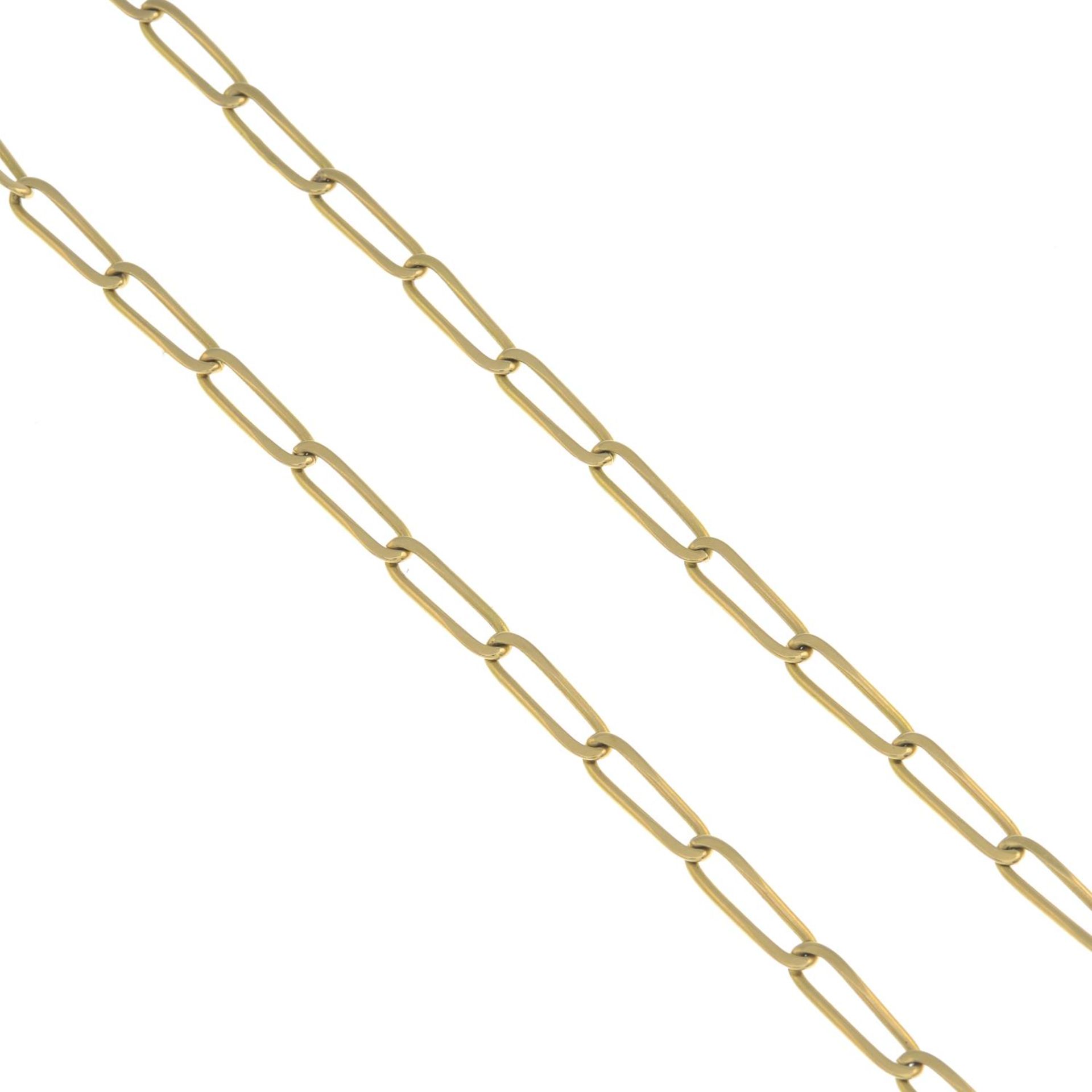 A fancy-link chain.French assay marks.Length 34cms.