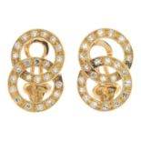 A pair of single-cut diamond earrings.Estimated total diamond weight 0.50ct.French assay marks.With
