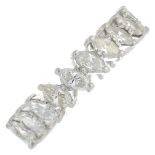A marquise-cut diamond full eternity ring.Estimated total diamond weight 1.75cts,
