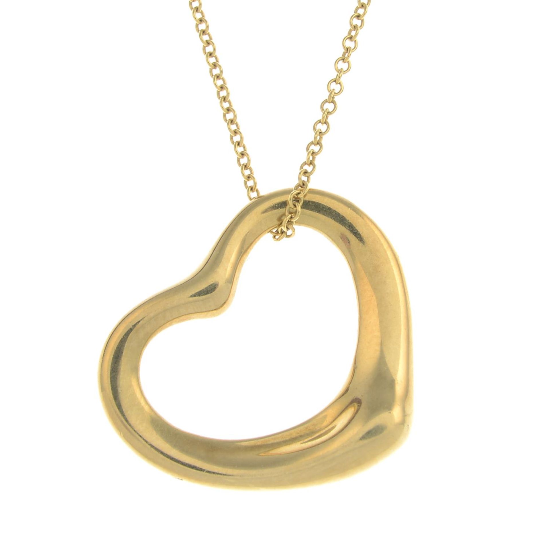 An 'Open Heart' pendant, suspended from a chain, by Elsa Peretti, for Tiffany & Co.