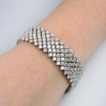 A brilliant-cut diamond mesh-link bracelet.Estimated total diamond weight 22.50 to 25cts,