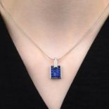 An 18ct gold sapphire and brilliant-cut diamond pendant,