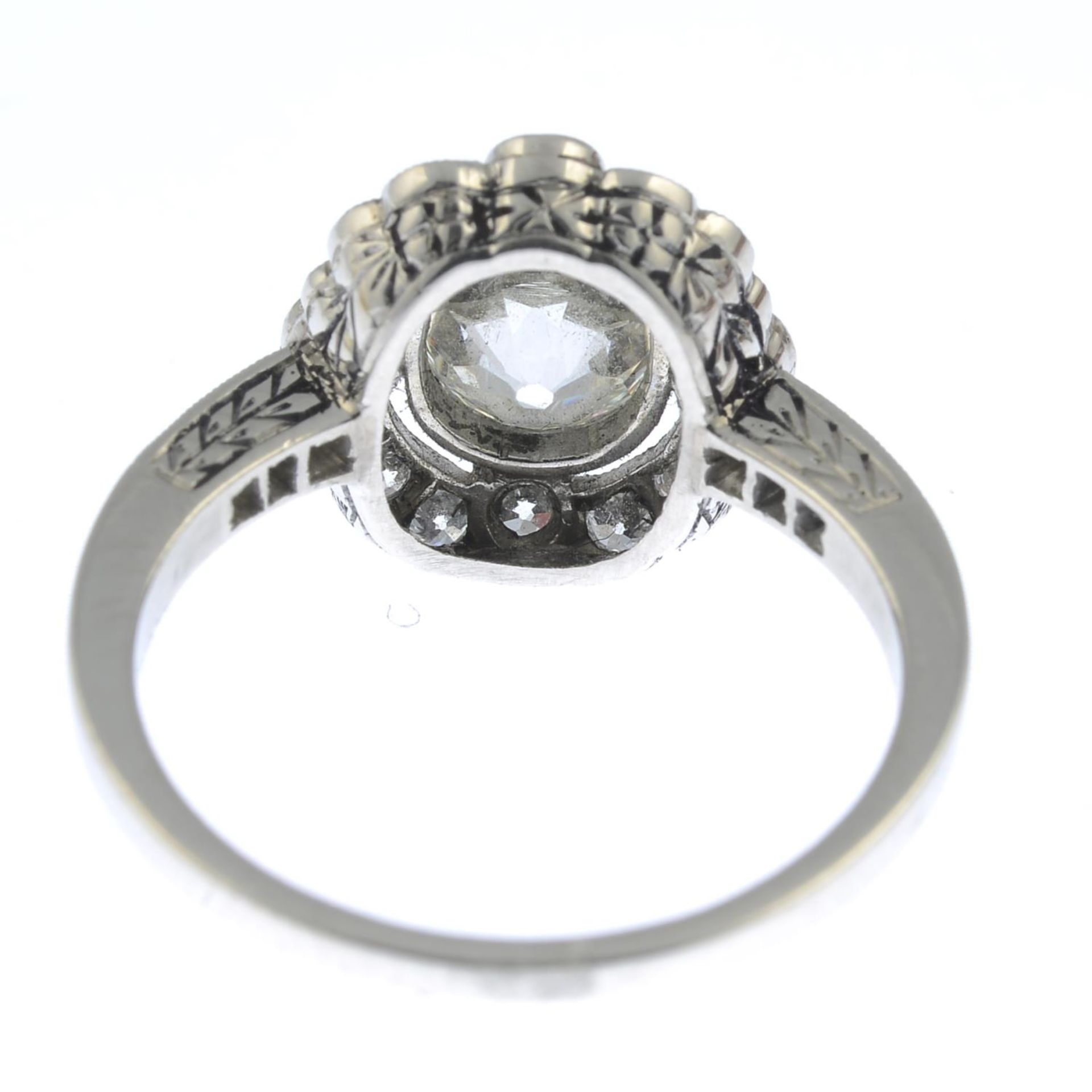An old-cut diamond cluster ring.Principal diamond estimated weight 1.15cts, - Image 3 of 5