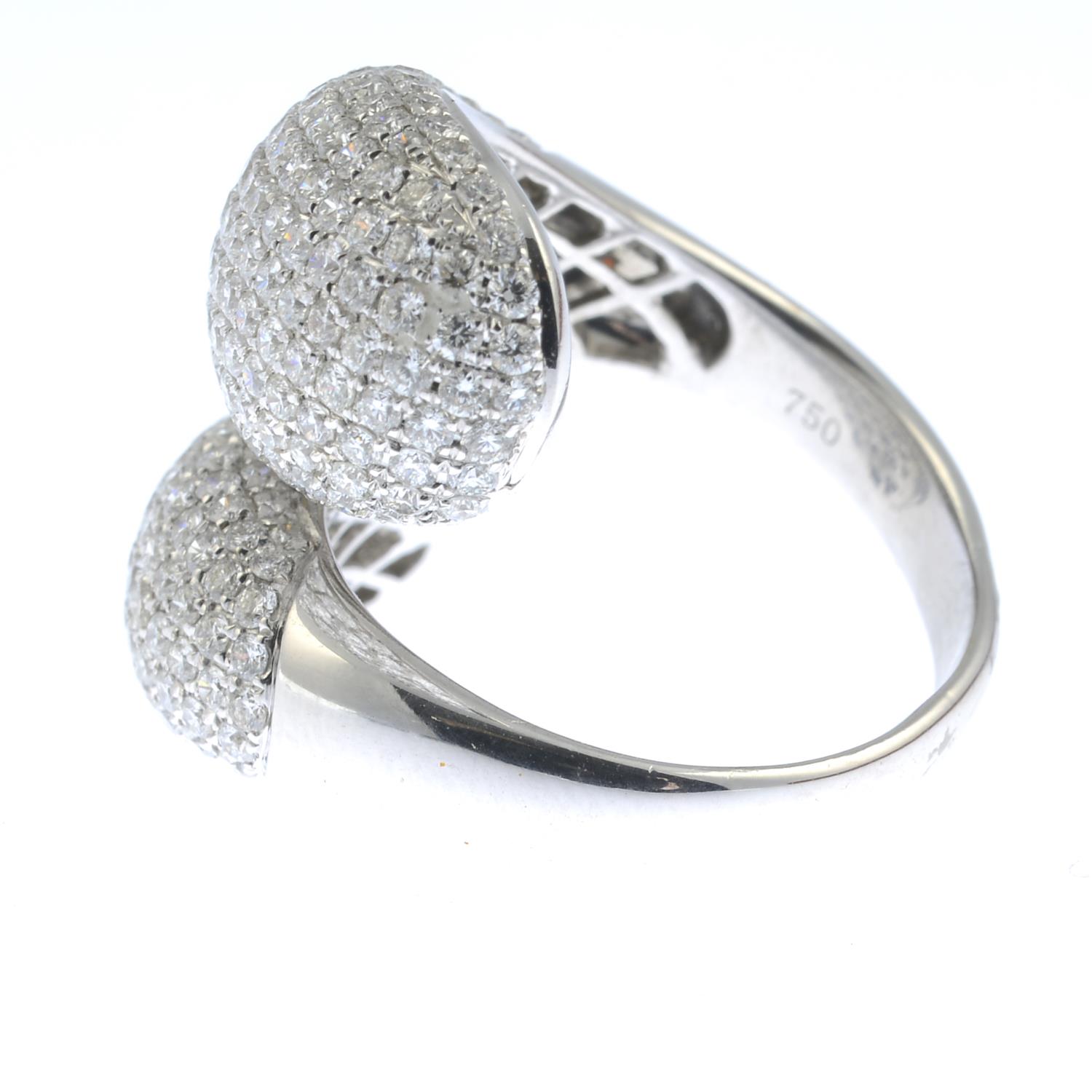 A pave-set diamond crossover dress ring. - Image 2 of 5