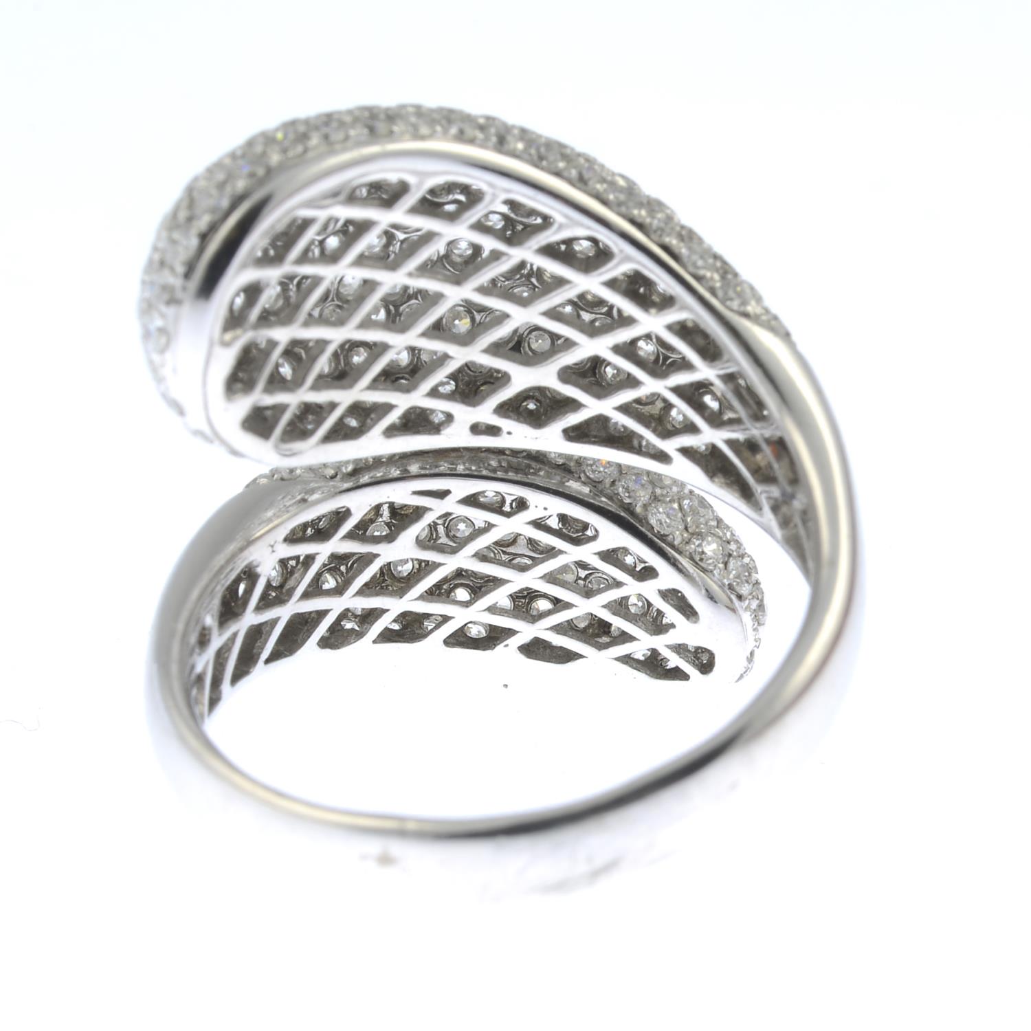 A pave-set diamond crossover dress ring. - Image 3 of 5