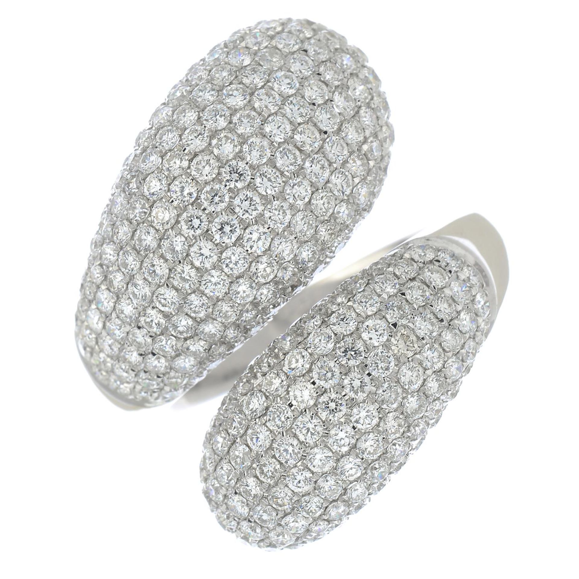 A pave-set diamond crossover dress ring. - Image 4 of 5