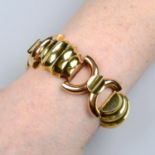 A 1940s bi-colour 14ct gold tank bracelet.Austrian marks.