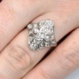 An old-cut diamond openwork dress ring.