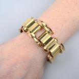 A 1940s bi-colour 14ct gold tank bracelet.Austrian marks.