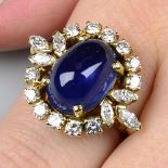 A Burmese sapphire cabochon,