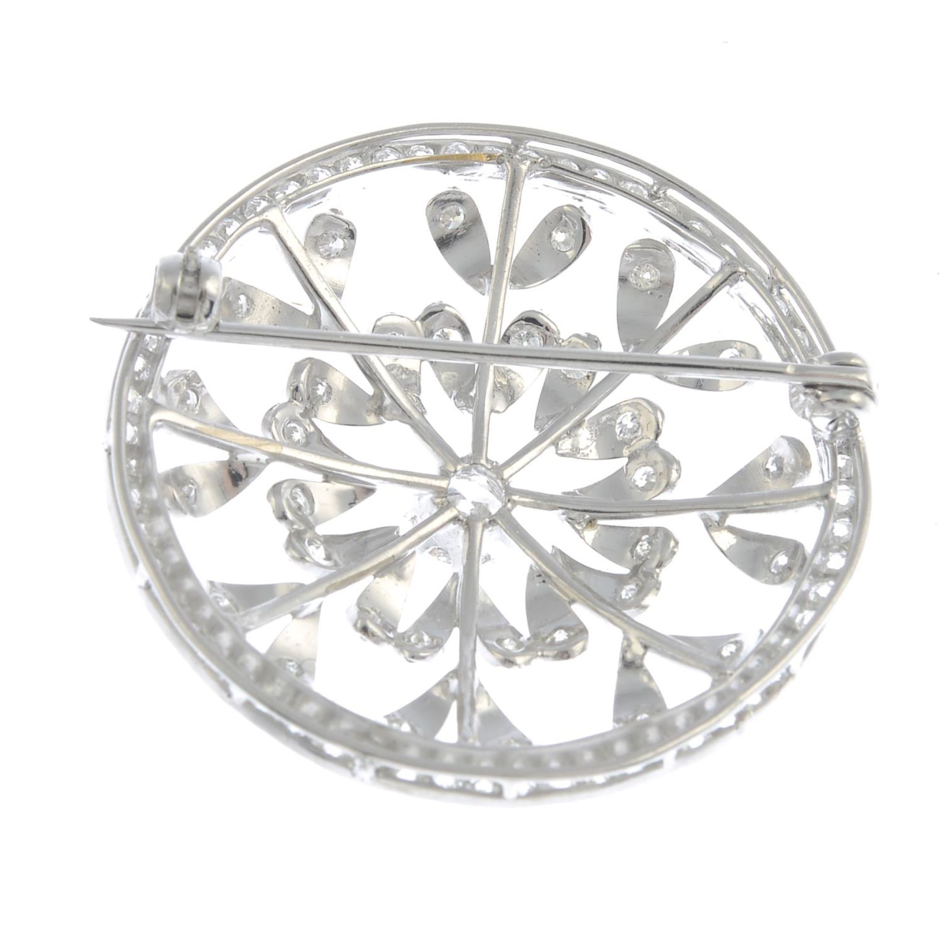 A diamond openwork floral brooch.Principal diamond estimated weight 0.35ct, - Image 2 of 4