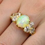 A late Victorian opal ring,