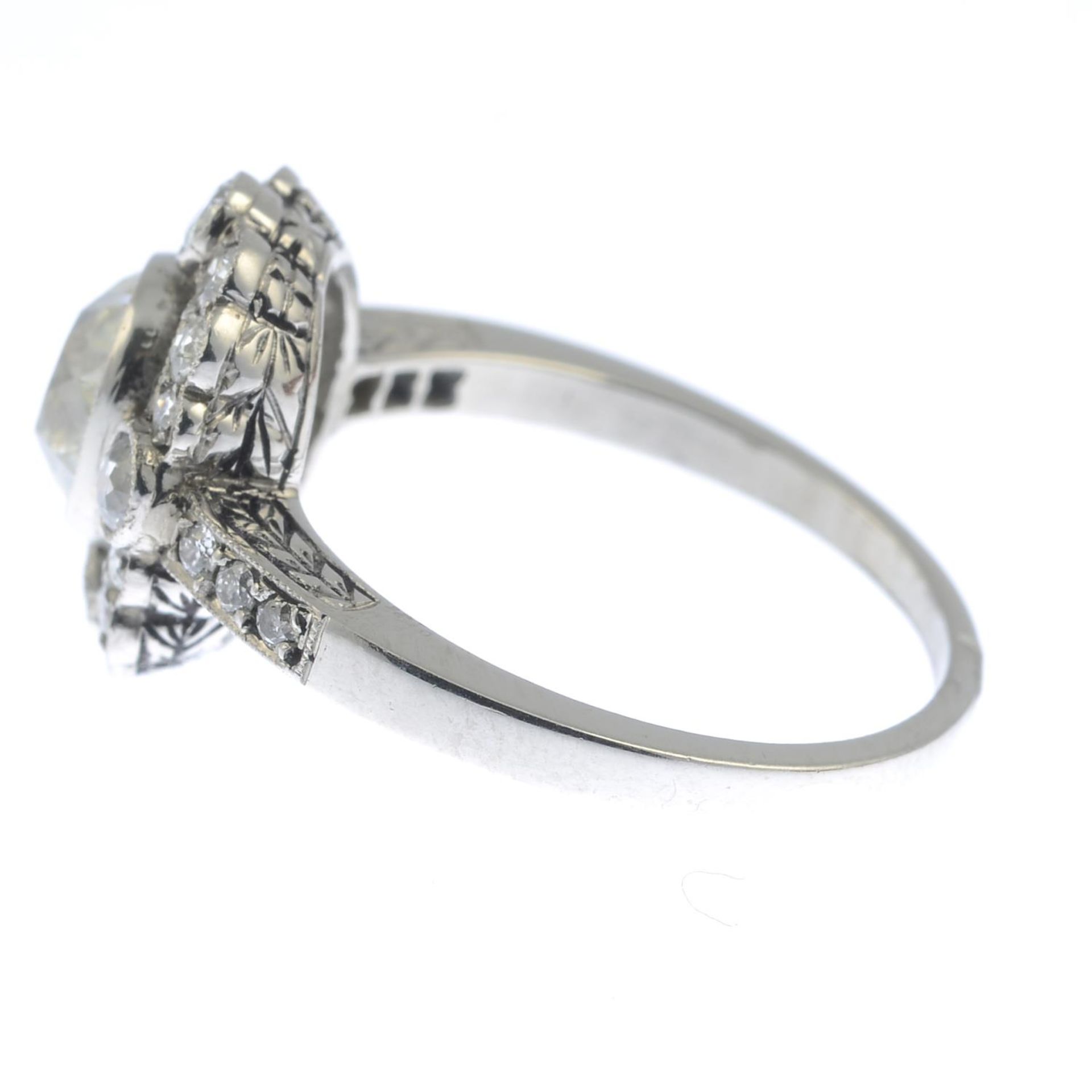 An old-cut diamond cluster ring.Principal diamond estimated weight 1.15cts, - Image 2 of 5
