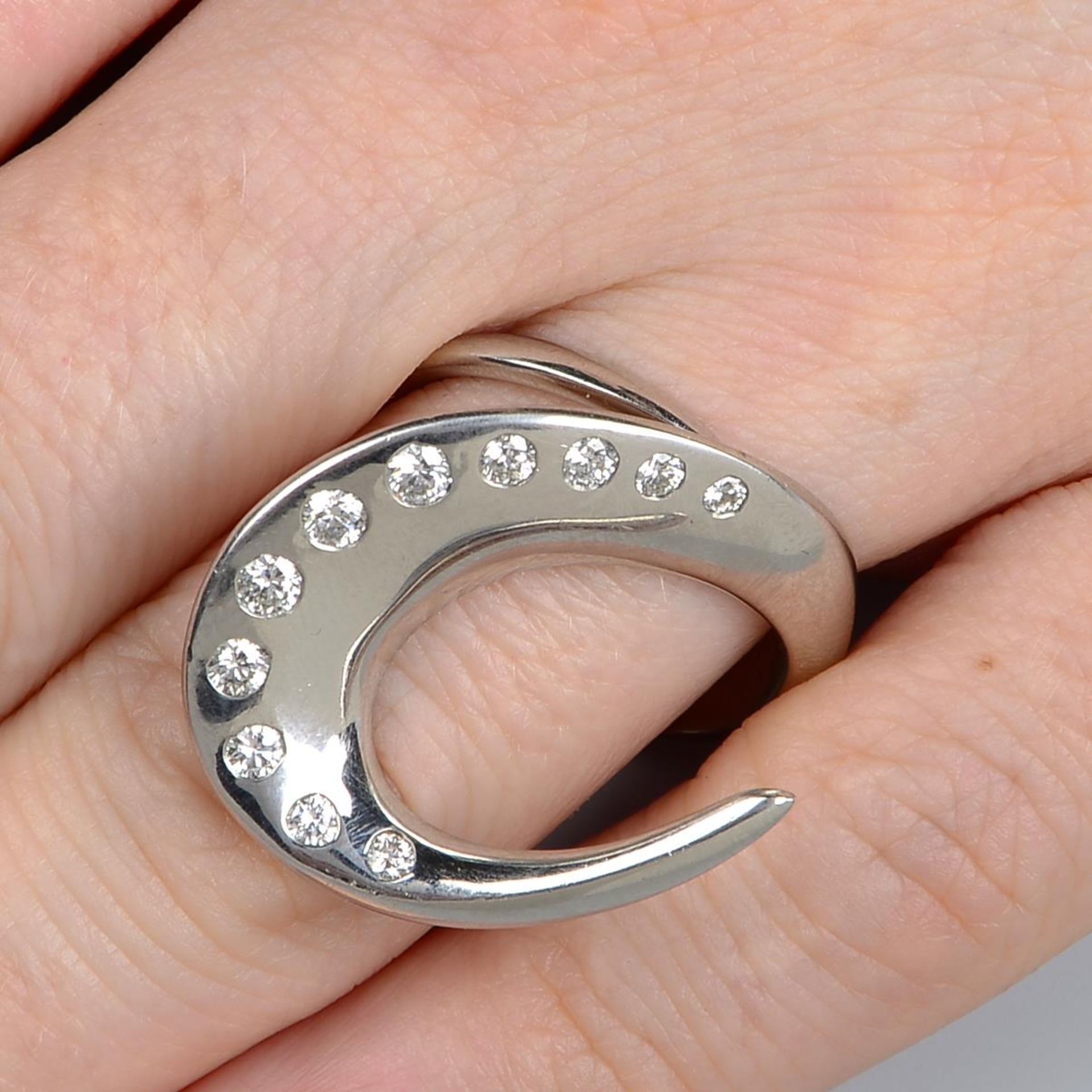 A platinum diamond 'Serenity' ring, by Sarah Jordan.