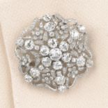 An old and single-cut diamond openwork floral brooch.