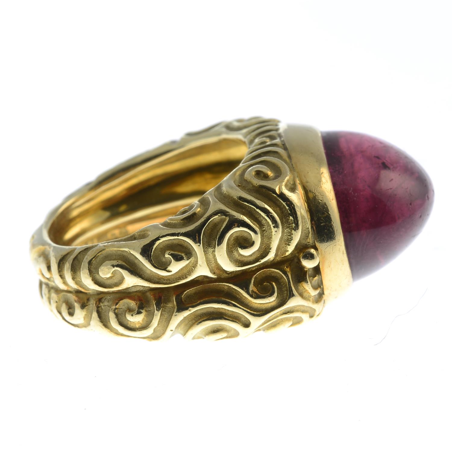 An 18ct gold pink tourmaline dress ring, - Image 3 of 5