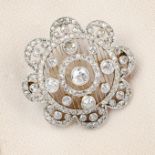 An early 20th century Belle Époque platinum and gold diamond brooch.