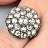 A rose-cut diamond cluster ring.Ring size O.